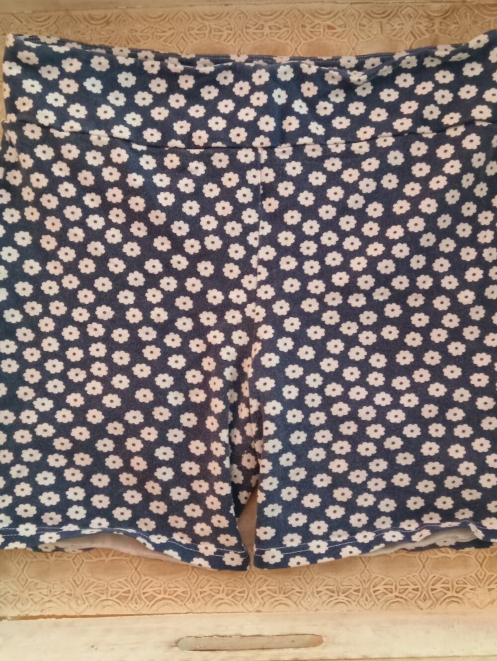 LuLaRoe Navy and White Floral Pattern Shorts